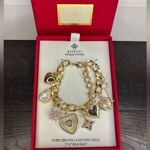 Atterri Gold Heart Charm Bracelet